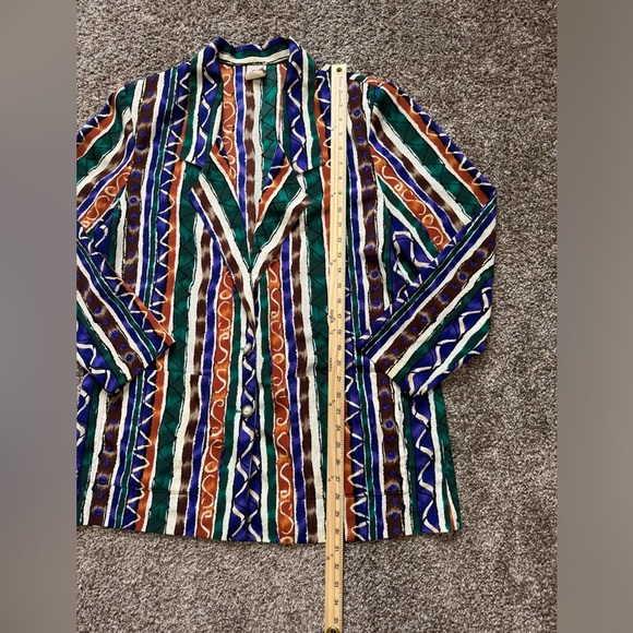 Vintage 80s Funky Colorful Graff Lightweight Blazer Size 16 - Picture 4 of 11